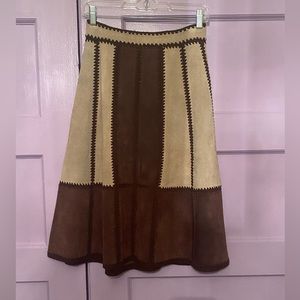 Vintage 1970s suede panel skirt
